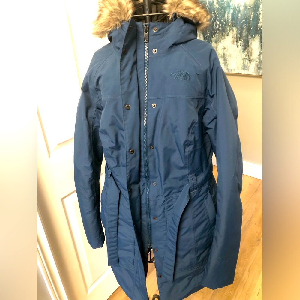 Ladies Teal The North Face Parka - Picture 9 of 10